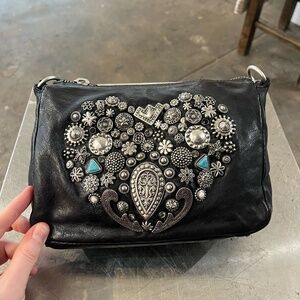 Black Studded Campomaggi Shoulder Bag/Clutch